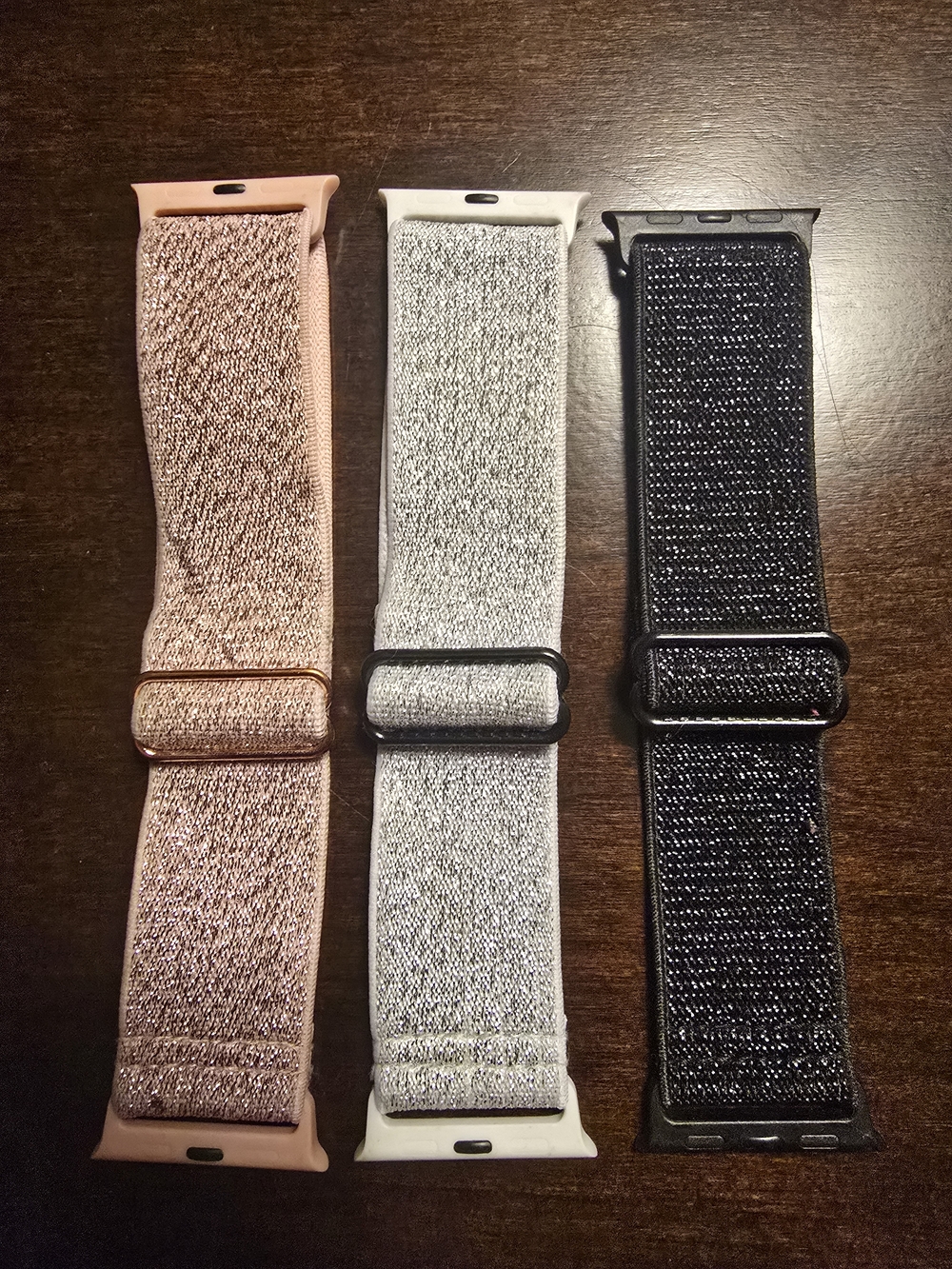 Sparkle Elastic Apple Watch Bands - Rose Gold, Silver, Black